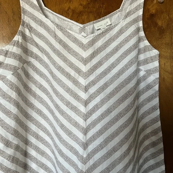 J. Jill tan and White Striped Maxi Dress - Picture 2 of 3